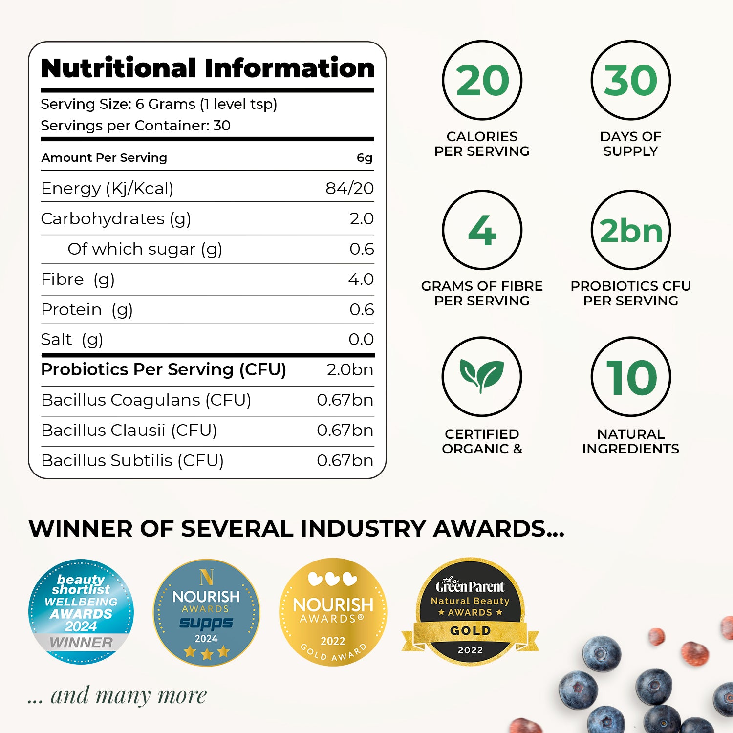 Organic Prebiotics & Probiotics