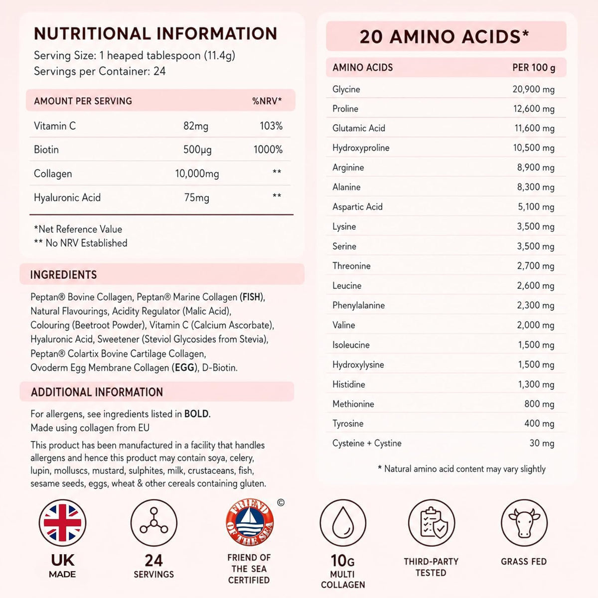 Multi Collagen Powder - Strawberry & Raspberry